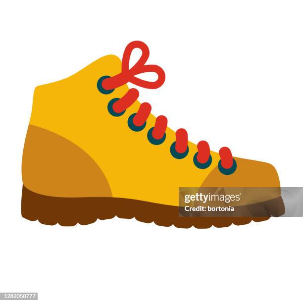 boot icon on transparent background - hiking boot stock illustrations