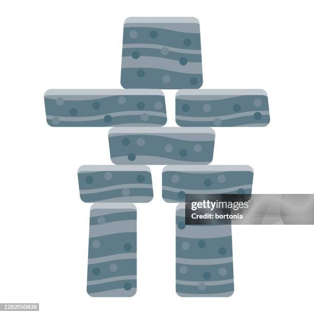 inukshuk icon on transparent background - inukshuk stock illustrations