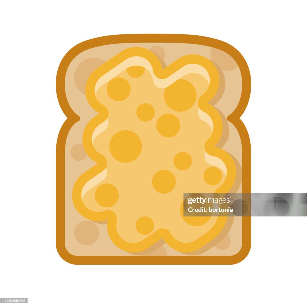 Toast with Jam Icon on Transparent Background