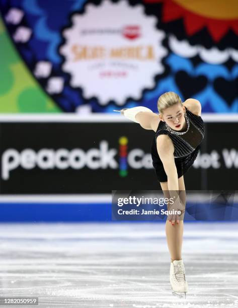 Gracie Gold of the USA competes in the Ladies Free Skating program during the ISU Grand Prix of Figure Skating at the Orleans Arena on October 24,...