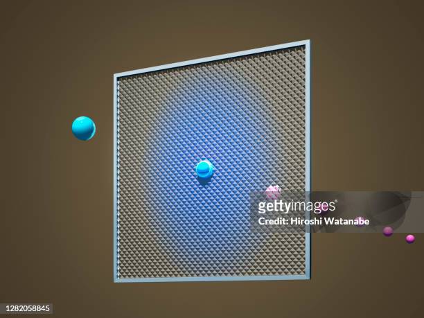 spheres that changes color as it crosses the square filter - adattabile foto e immagini stock