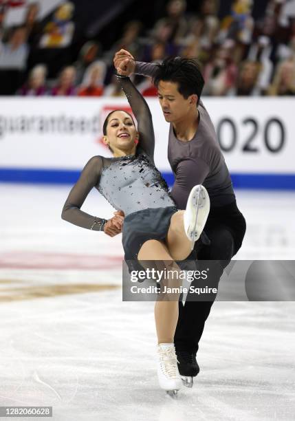 Olivia Serafini and Mervin Tran of the USA compete in the Pairs Free Skating program during the ISU Grand Prix of Figure Skating at the Orleans Arena...