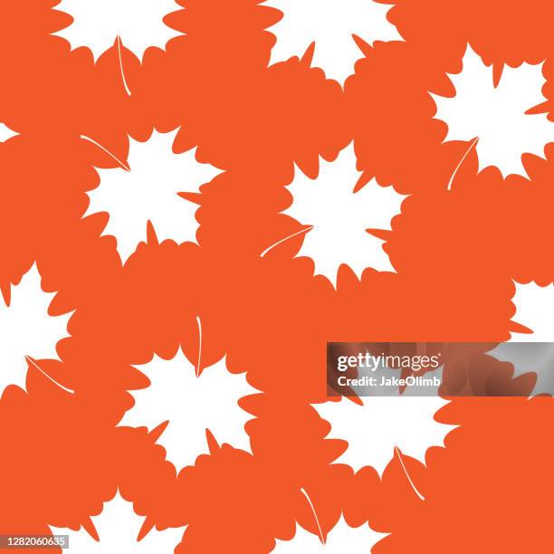 autumn leaves pattern silhouette - maple leaf pattern stock illustrations