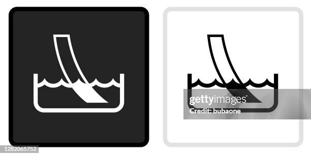 water ph paper test icon on black button with white rollover - ph value stock illustrations