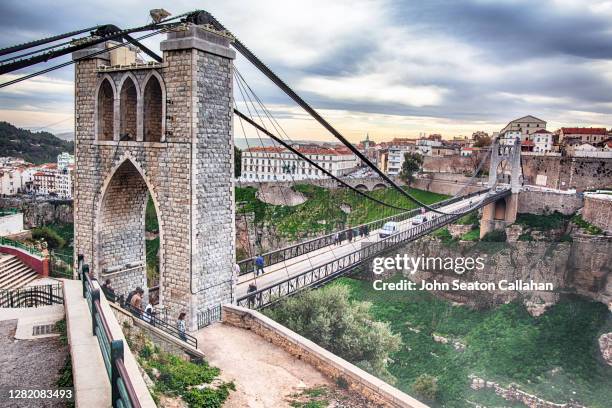 algeria, the sidi m'cid bridge of constantine - algeria city stock pictures, royalty-free photos & images