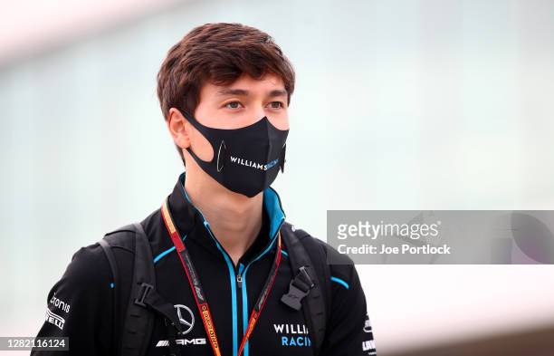 Jack Aitken of Great Britain and Williams walks in the Paddock before the F1 Grand Prix of Portugal at Autodromo Internacional do Algarve on October...