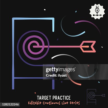 目標練習可編輯行插圖。 目標練習可編輯行插圖。