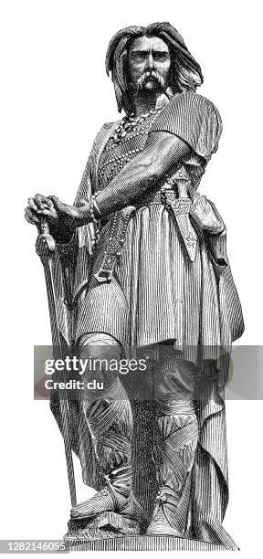 monument of vercingetorix - vercingetorix stock illustrations