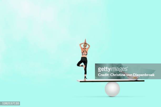 woman in balance - anabolic steroids stock pictures, royalty-free photos & images