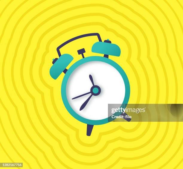 ilustraciones, imágenes clip art, dibujos animados e iconos de stock de reloj de alarma de timbre - alarm clock