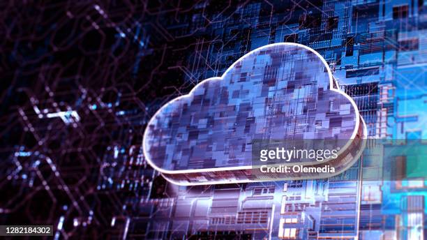 abstraktes cloud-computing-technologiekonzept - cloud computing stock-fotos und bilder