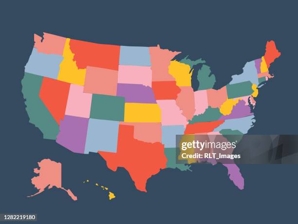 Color Full Map 331 Colorful Map Of United States Stock Photos, High-Res Pictures, and ...