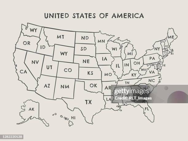 stockillustraties, clipart, cartoons en iconen met verenigde staten vector kaart illustratie met staat labels - oregon v arizona