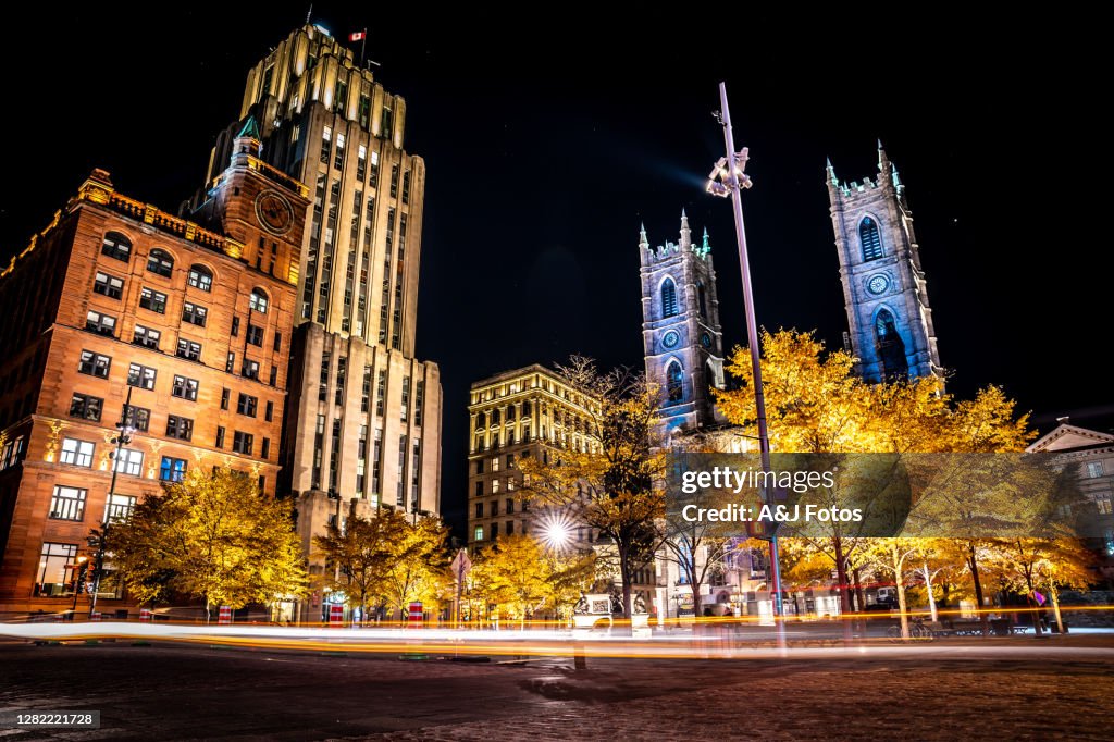 Old Montreal at night.