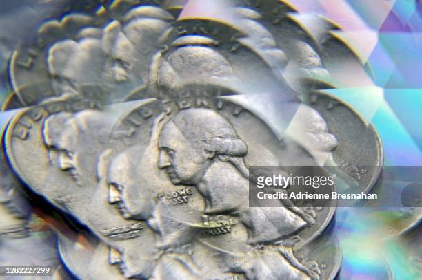 kaleidoscope currency - us quarter - us coin 個照片及圖片檔