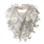 Santa Claus Beard And Mustache Hair On White Background