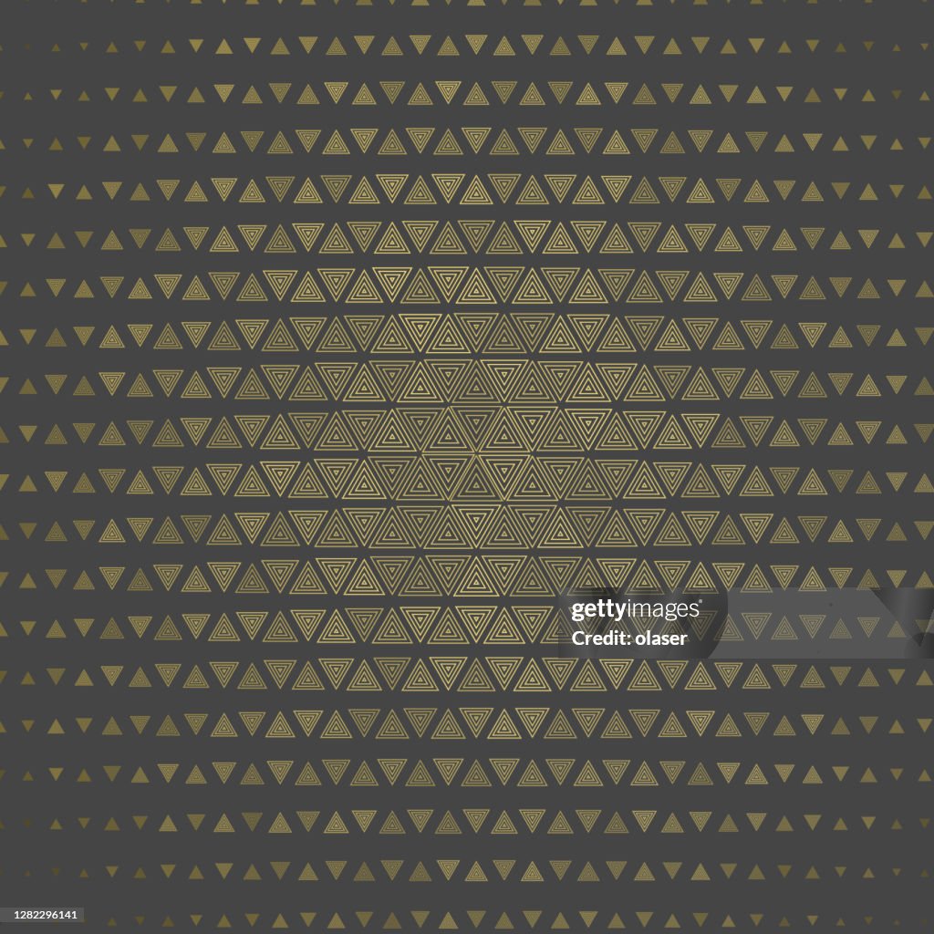 In Rows Evenly Spaced Radial Size Gradient Outline Pattern With Golden ...