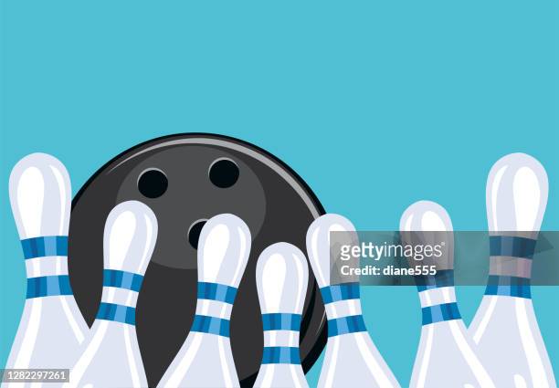retro style bowling tournament background - retro bowling alley stock illustrations