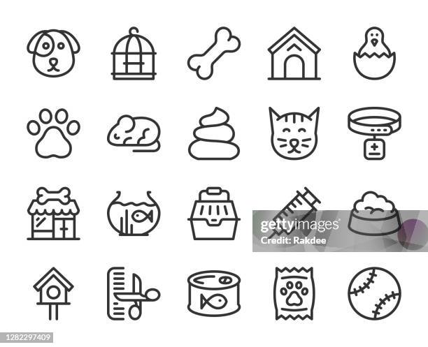 domestic animals - line icons - pet shop stock illustrations