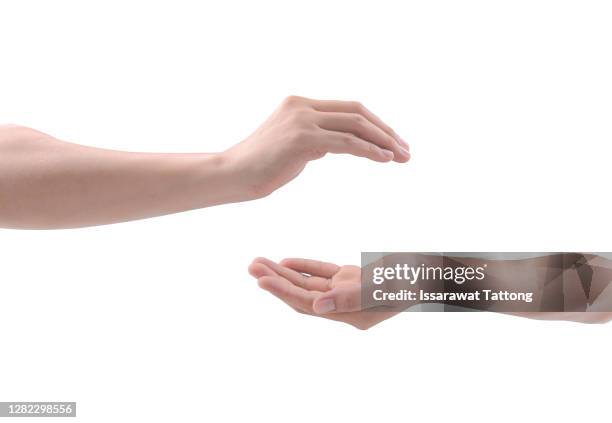 two hands isolated created a copy space. - zorgenloos stockfoto's en -beelden