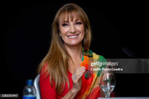 British actress Jane Seymour attends 'Glow & Darkness' photocall at The Westin Palace hotel on October 26, 2020 in Madrid, Spain.