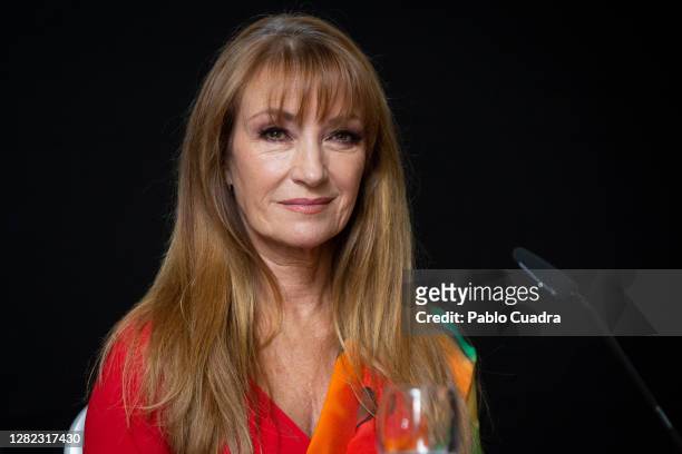 British actress Jane Seymour attends 'Glow & Darkness' photocall at The Westin Palace hotel on October 26, 2020 in Madrid, Spain.