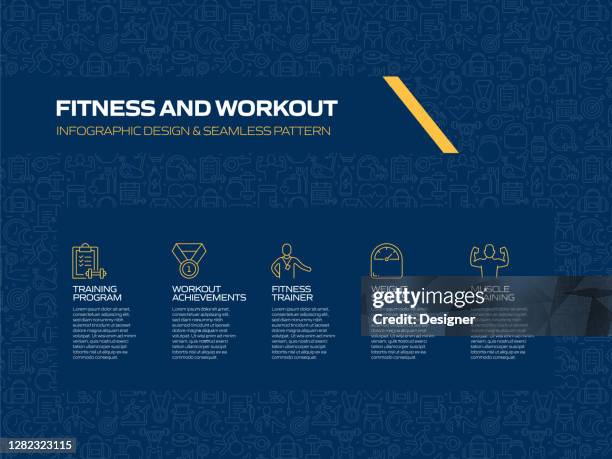fitness and workout related process infographic template. process timeline chart. workflow layout with linear icons - runner stretching stock illustrations