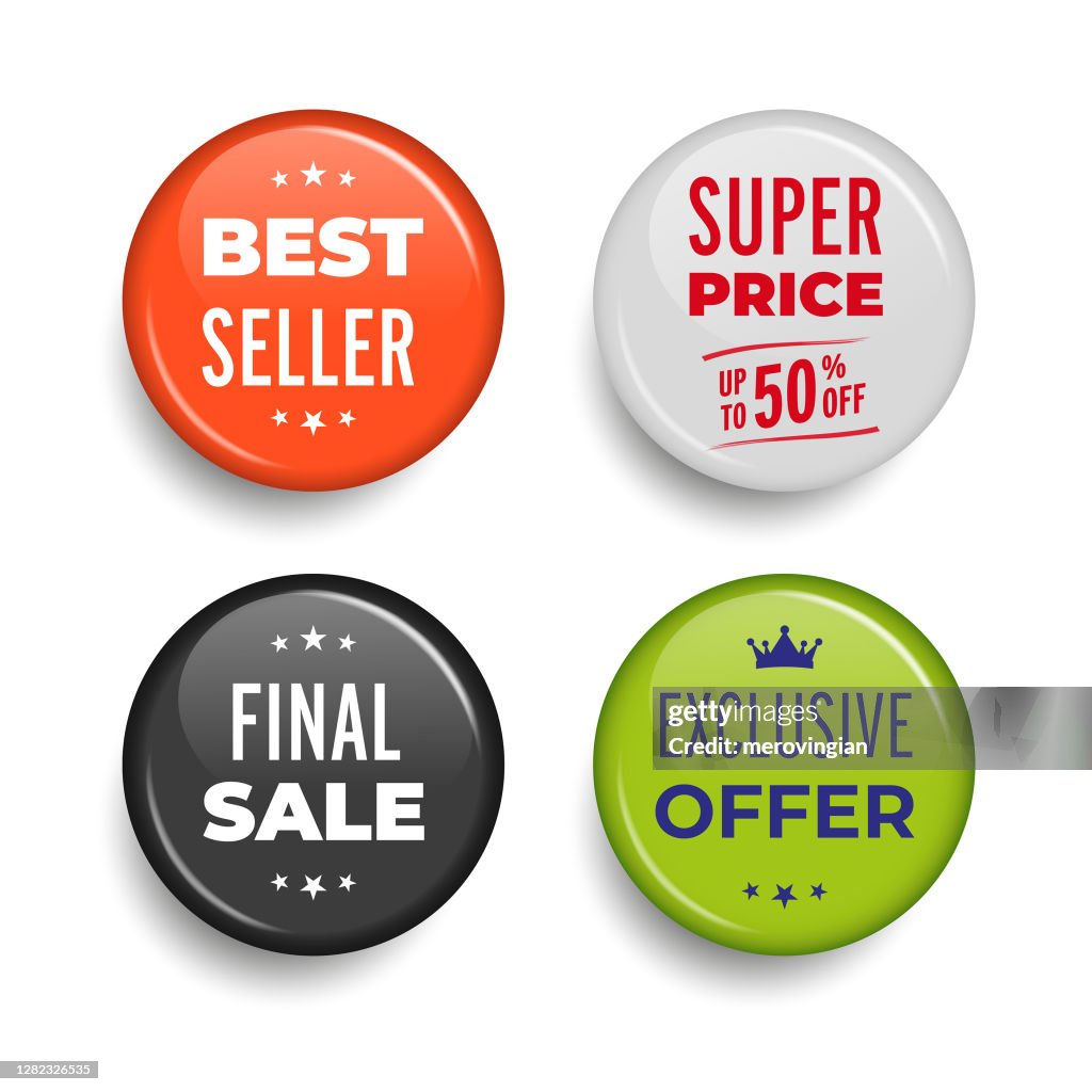 Sales pin badges