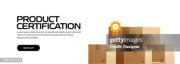product certification concept vector illustration for website banner, advertisement and marketing material, online advertising, business presentation etc. - product engineering services stock illustrations