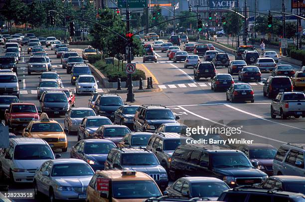 traffic on westside highway, ny - traffic jam stock pictures, royalty-free photos & images