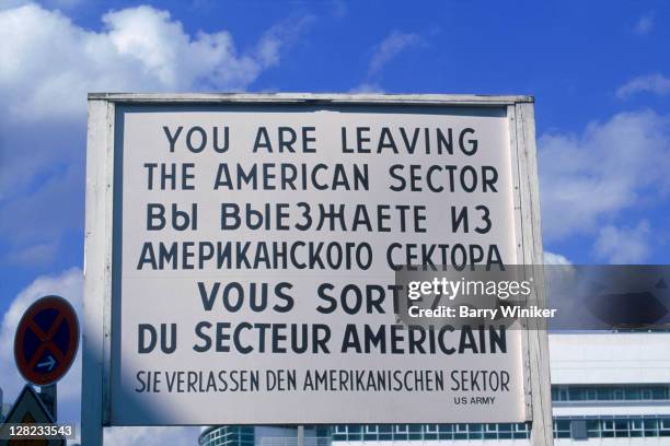 checkpoint charlie, berlin, germany - cold war stock pictures, royalty-free photos & images