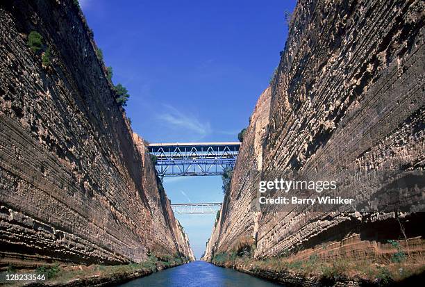 corinth canal, greece - corinth canal stock pictures, royalty-free photos & images