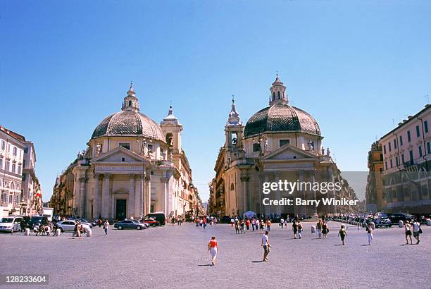 piazza del popolo, rome, italy - piazza del popolo rome stock pictures, royalty-free photos & images