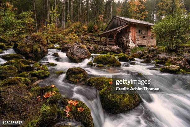 old watermill, austrian alps, golling, salzburger land, austria - central eastern alps stock pictures, royalty-free photos & images