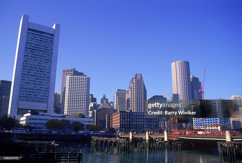 New downtown office buildings across Fort Point Channel, Boston, MA