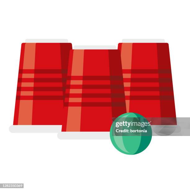 ball and cups icon on transparent background - magic trick stock illustrations