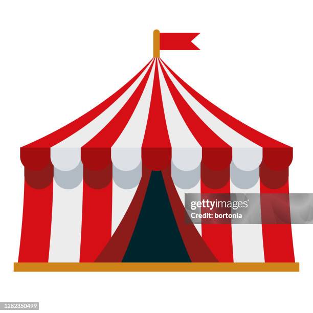 ilustraciones, imágenes clip art, dibujos animados e iconos de stock de icono de la tienda de circo sobre el fondo transparente - carpa de circo