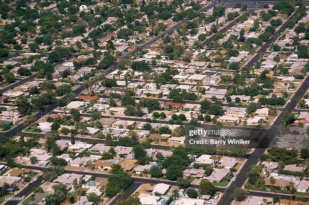 Aerial view of residences, Las Vegas, NV