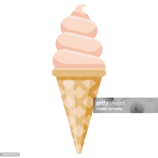 ice cream icon on transparent background - soft serve stock illustrations