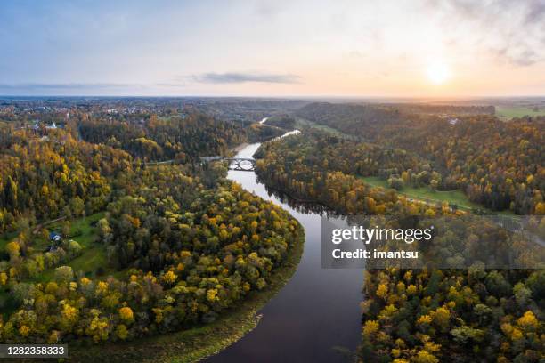 river gauja next to sigulda, latvia - national stock pictures, royalty-free photos & images