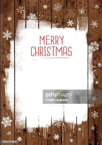 wooden christmas snowflakes background - rustic frame stock illustrations
