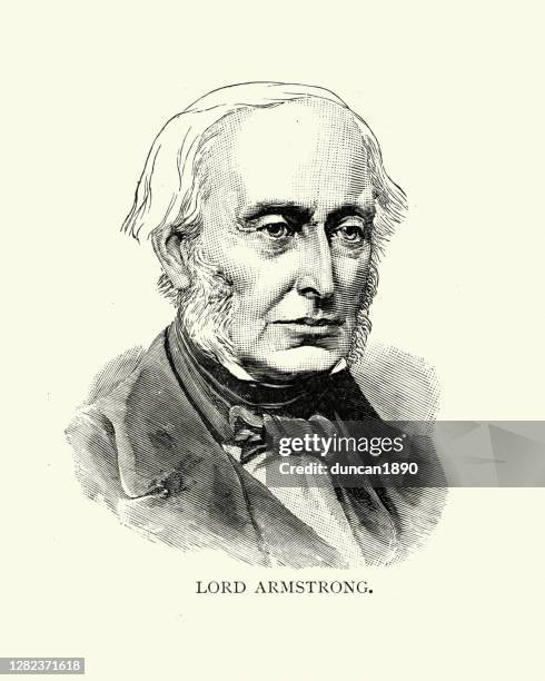 lord william armstrong, victorian english engineer and industrialist - engineer portrait stock illustrations