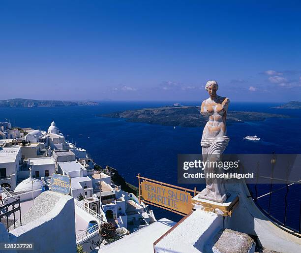 statue of aphrodite, santorini, greece - aphrodite stock pictures, royalty-free photos & images