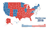 Electoral map of 2016 US elections