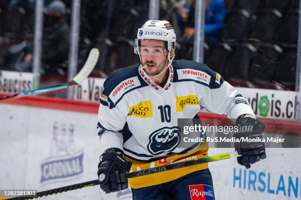 Brian Flynn of HC Ambri-Piotta in action during the Ice Hockey National League match between Lausanne HC and HC Ambri-Piotta at Vaudoise Arena on...