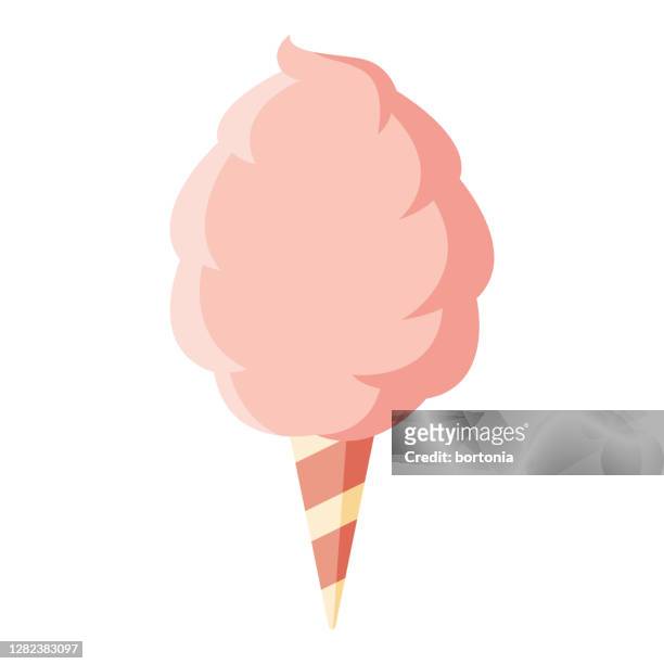 cotton candy icon on transparent background - cotton candy stock illustrations
