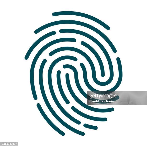 fingerprint icon on transparent background - fingerprint stock illustrations