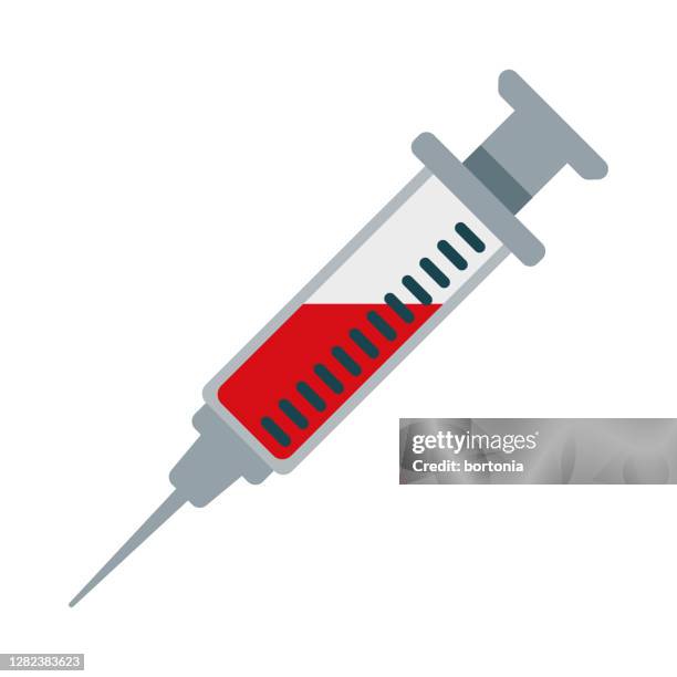 syringe icon on transparent background - hypodermic needle stock illustrations