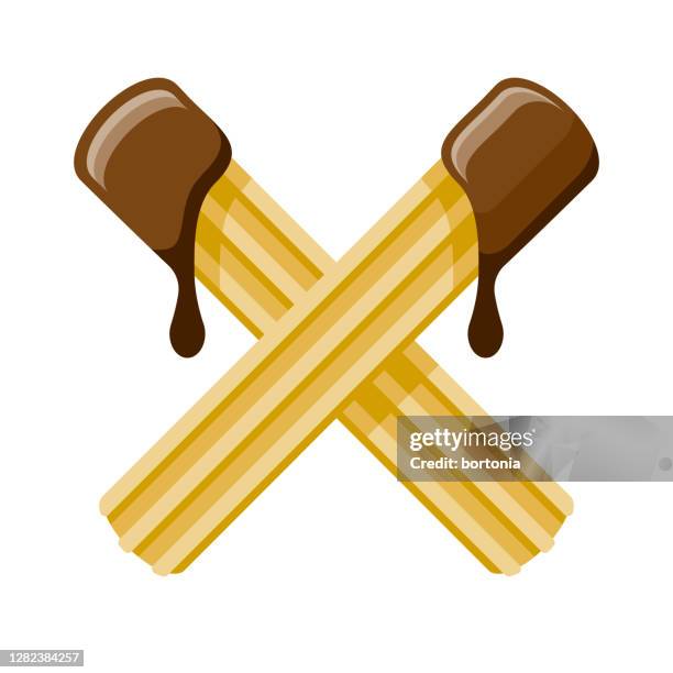 stockillustraties, clipart, cartoons en iconen met pictogram churros op transparante achtergrond - churro