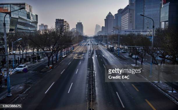 early days of covid-19 pandemic in beijing china - china stock pictures, royalty-free photos & images